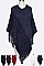 Pack of 12 Fringe Textured Poncho Set