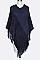 Pack of 12 Fringe Textured Poncho Set