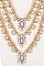 3 LAYERED FLORAL DANGLE NECKLACE SET