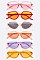 Pack of 12 Light Tint Pop Color Iconic Sunglasses Set