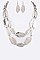Textured Metal Mix Shape Layer Necklace Set