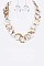 Chain Hammered Ring Necklace Set