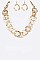 Chain Hammered Ring Necklace Set