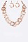 Chain Hammered Ring Necklace Set