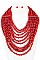 MULTI ROW ROUND BEAD STATEMENT BIB NECKLACE SET
