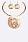 Twist Design Textured Statement Collar Necklace Set