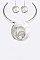 Twist Design Textured Statement Collar Necklace Set