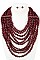 MULTI ROW ROUND BEAD STATEMENT BIB NECKLACE SET