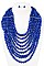 MULTI ROW ROUND BEAD STATEMENT BIB NECKLACE SET
