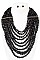 MULTI ROW ROUND BEAD STATEMENT BIB NECKLACE SET