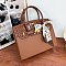 Large Size Scarfed Croc Combo Satchel Handbag
