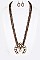 NAVAJO BEADS SQUASH BLOSSOM STATEMENT NECKLACE SET