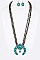 NAVAJO BEADS SQUASH BLOSSOM STATEMENT NECKLACE SET
