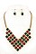 SQUARE GEM BIB NECKLACE SET