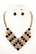 SQUARE GEM BIB NECKLACE SET