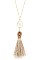 TASSELED TEARDROP CHARM LONG NECKLACE