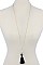 TASSELED TEARDROP CHARM LONG NECKLACE