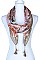 TASSELED FLORAL LONG SCARF