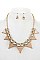 LINKED TRIANGLES & GEM BIB NECKLACE SET