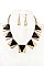 FRAMED TRIANGLE LINK BIB NECKLACE SET