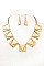 FRAMED TRIANGLE LINK BIB NECKLACE SET