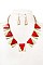 FRAMED TRIANGLE LINK BIB NECKLACE SET