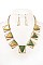 FRAMED TRIANGLE LINK BIB NECKLACE SET