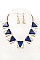 FRAMED TRIANGLE LINK BIB NECKLACE SET