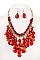 CHAIN & CLUSTERED BEADS BIB NECKLACE SET