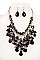 CHAIN & CLUSTERED BEADS BIB NECKLACE SET