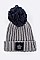 Stylish Star Patch PomPom Knit Beanie LA-WH023