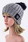 Stylish Star Patch PomPom Knit Beanie LA-WH023