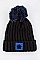 Stylish Star Patch PomPom Knit Beanie LA-WH023