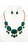 FACETED OVAL BIB NECKLACE SET