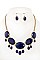 FACETED OVAL BIB NECKLACE SET