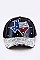 Crystal Texas Map Embellished Fashion Denim Cap LA-HT277X001A
