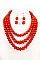 TRIPLE ROW FACETED BEADS NECKLACE SET