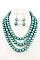TRIPLE ROW FACETED BEADS NECKLACE SET
