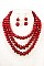 TRIPLE ROW FACETED BEADS NECKLACE SET