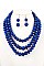 TRIPLE ROW FACETED BEADS NECKLACE SET