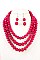 TRIPLE ROW FACETED BEADS NECKLACE SET