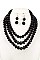 TRIPLE ROW FACETED BEADS NECKLACE SET