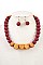 CHUNKY WOOD BEAD NECKLACE SET