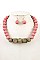 CHUNKY WOOD BEAD NECKLACE SET