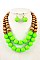 BI-ROW WOOD BEAD NECKLACE SET