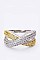 2 Tone Overlapped Cubic Zirconia Ring LACW1825