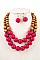 BI-ROW WOOD BEAD NECKLACE SET