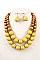 BI-ROW WOOD BEAD NECKLACE SET