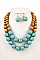BI-ROW WOOD BEAD NECKLACE SET