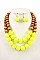 BI-ROW WOOD BEAD NECKLACE SET